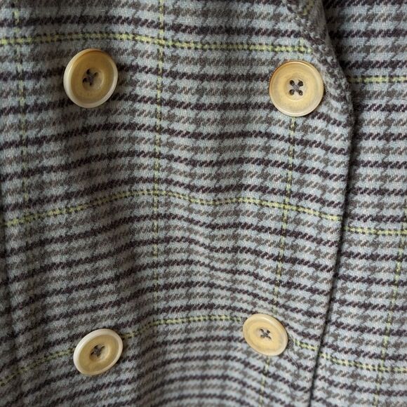 Free People Liberty Wool Duster Coat S Earthy Plaid Raw Edge City To Cabin NWOT - Picture 8 of 14